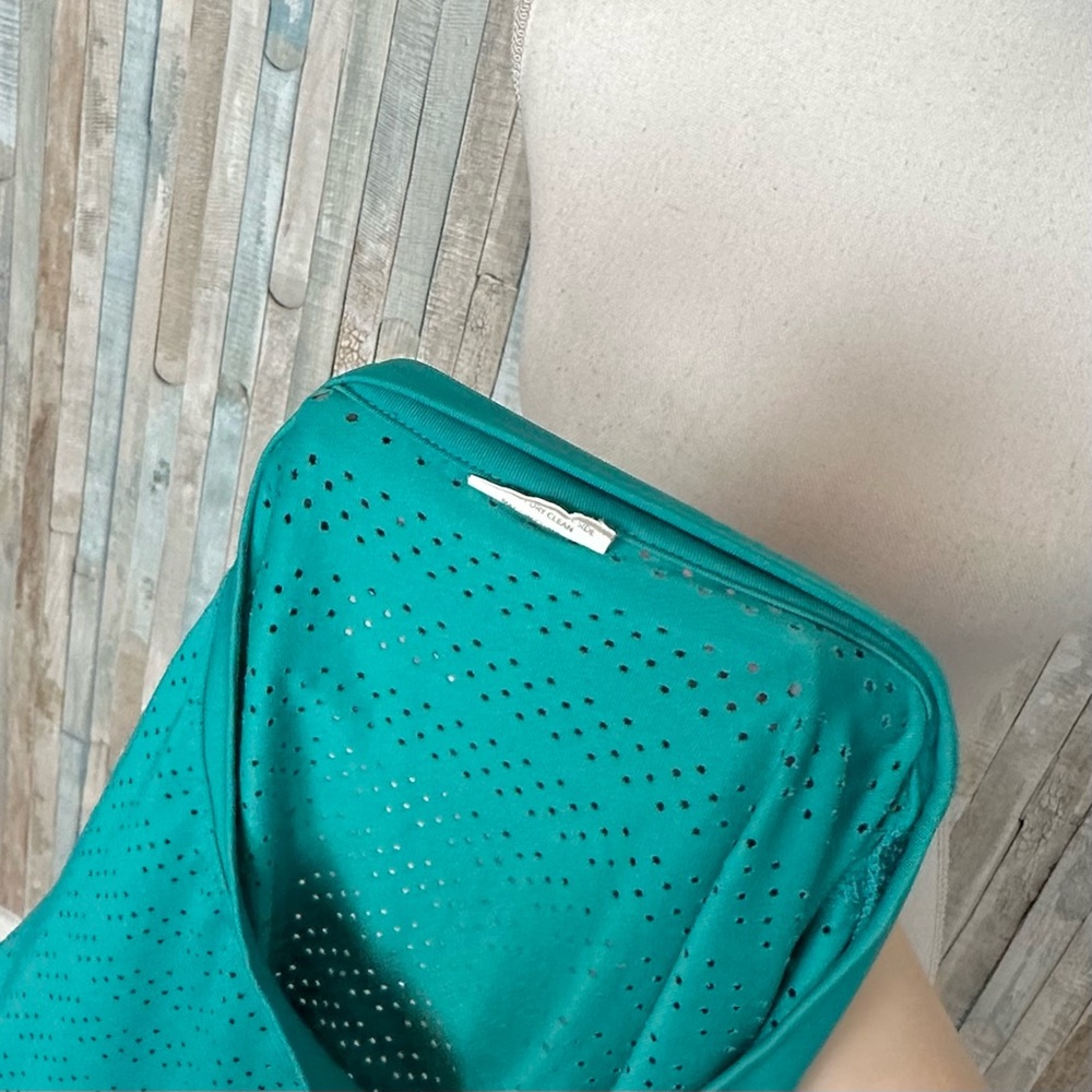 Zyia Active S Teal Chill Long Sleeve Crew Neck Perforated Mesh Top Tee T-Shirt - Picture 8 of 12